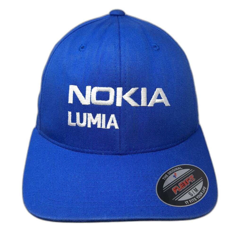 Port Authority Cap Blue M Nokia Lumia Logo Flexfit Embroidered Cotton Hat